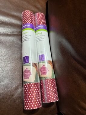 Cricut Red, Silver and Pink Polka Dot Iron-On StrongBond Mesh Rolls